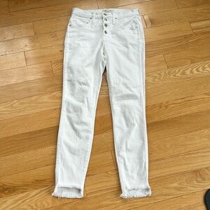 Madewell Womens High-Rise Skinny Jeans Pure White Step-Hem Ed.